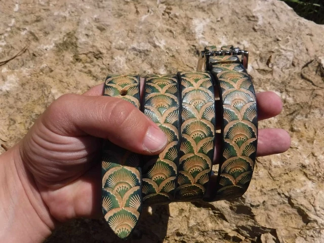 Ceinture plume de paon